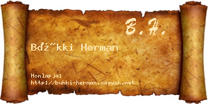 Bükki Herman névjegykártya